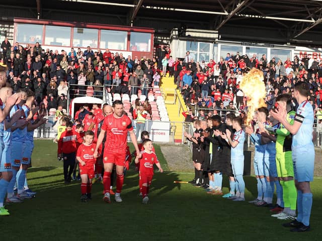 Institute give Portadown guard of honour after they win the league and are promoted to the premiership. PIC: Jonathan Porter/Press Eye