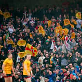 Ulster Rugby fans in the stands during the Heineken Champions Cup round of 16 match at the Aviva Stadium, Dublin. Picture date: Saturday April 1, 2023.