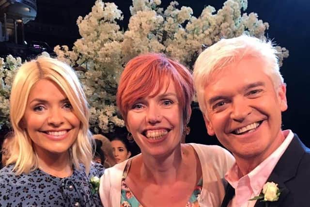 Claire Bradford, from Worthing, pictured with Holly Willoughby and Phillip Schofield conducted the latest This Morning wedding live on ITV. 