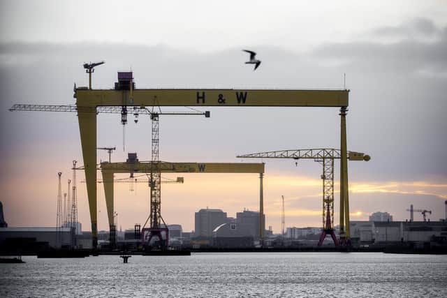 The Royal Navy ships will be assembled at the Harland & Wolff facility in Belfast