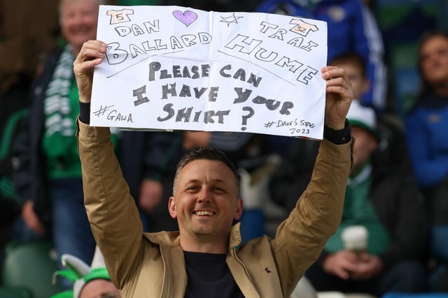 Northern Ireland fans at today's Euro 2024 victory over San Marino