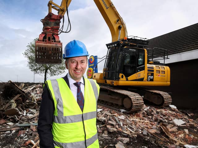 Maxol is investing £3.8m in local service station developments with modernisation and expansion underway at Maxol Edenderry and Maxol Downpatrick. Construction on both sites will conclude in time for a reopening by the end of the year. Pictured is Maxol, chief executive officer, Brian Donaldson on site as the work progresses at Maxol Edenderry