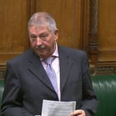 Sammy Wilson pictured today in the Commons