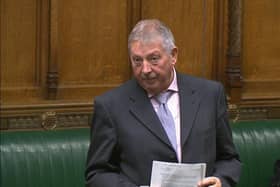 Sammy Wilson pictured today in the Commons