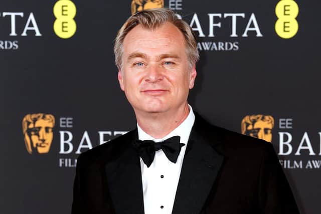 Christopher Nolan after winning the Best Director and Best Film awards for 'Oppenheimer' during the Bafta Film Awards 2024, at the Royal Festival Hall, Southbank Centre, London