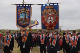 The Rising Sons of William, Queens LOL.1845 making their way to the field during the Twelfth Celebrations in Rossnowlagh, Co.Donegal last year. Photo by John McVitty / Press Eye.