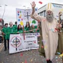 St Patrick leads last year's parade in Omagh. The same event next week, say the organisers, is to be the biggest celebration of the year. Photo: Jason McCartan Photography