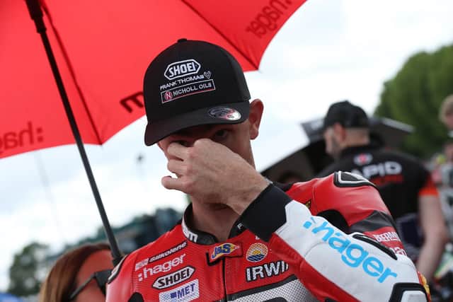 Glenn Irwin was ruled out of the final race of the weekend at Donington Park on the first lap with a bike issue on the BeerMonster Ducati. Picture: David Yeomans Photography