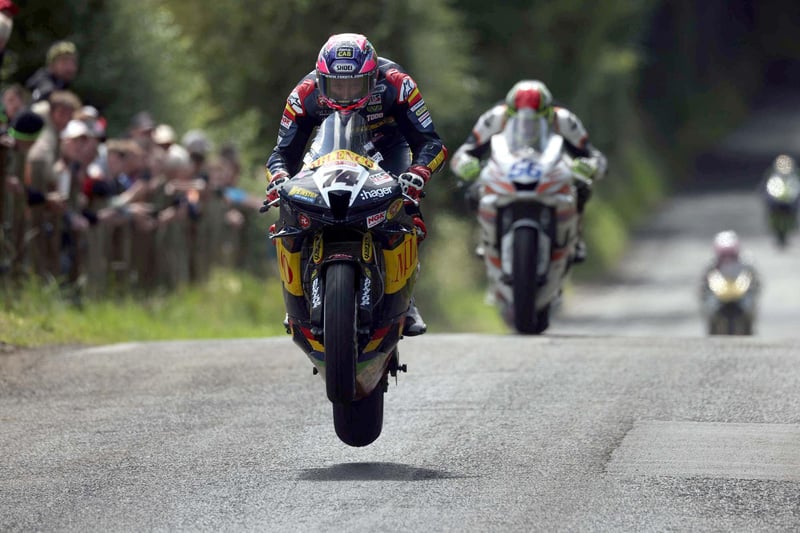 Davey Todd (Milenco by Padgett's Honda) gets some air time in the Supersport race on Saturday at Armoy