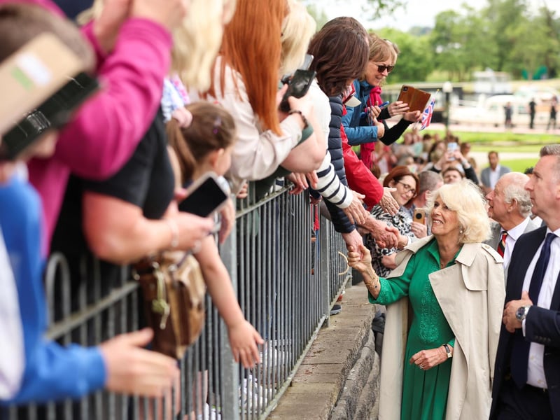 Queen Camilla meets wellwishers as she visits Enniskillen Castle