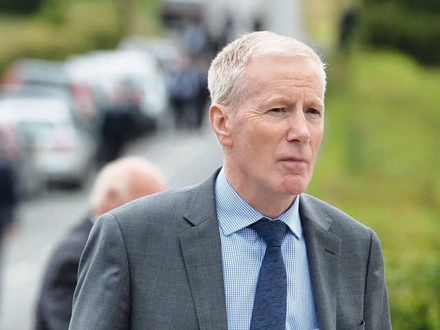 The DUP’s East Londonderry MP Gregory Campbell has said the Secretary of State needs to come to terms with the requirement for cross community support.
Pic Colm Lenaghan/Pacemaker