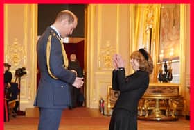 Actress Helen Worth, from London, is made a Member of the Order of the British Empire by the Prince of Wales at Windsor Castle.
 The honour recognises services to drama. Picture date: Tuesday January 24, 2023.