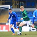 Cameron McGeehan in action for Northern Ireland U21s against Italy in 2014