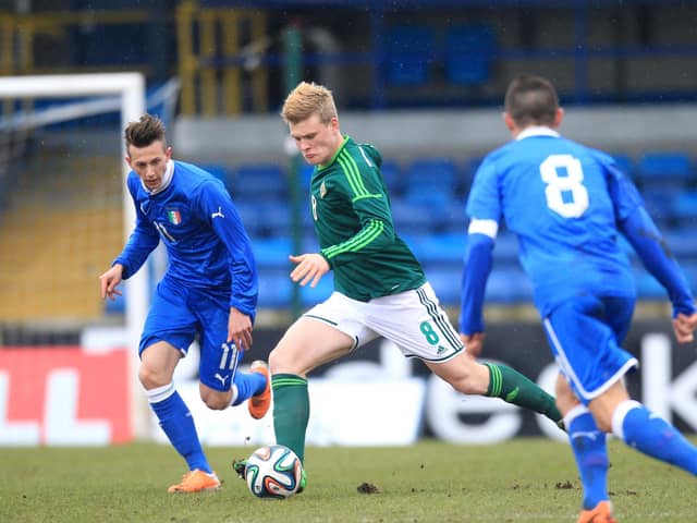 Cameron McGeehan in action for Northern Ireland U21s against Italy in 2014