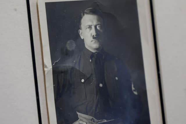 Undated handout photo issued by Bloomfield Auctions of a signed portrait of Nazi leader Adolf Hitler which is set to go under the hammer along with other historical items in Belfast on Tuesday June 6.