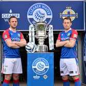 Linfield’s Jamie Mulgrew and Kyle McClean ahead of tomorrow's Irish Cup final against Cliftonville. PIC: Stephen Hamilton/Presseye