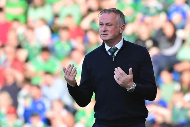 Northern Ireland manager Michael O'Neill during defeat by Kazakhstan in the Euro 2024 qualifier at The National Stadium at Windsor Park in Belfast