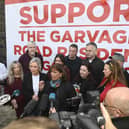 Sinn Fein President Mary Lou McDonald and Northern Ireland First Minister Michelle O'Neill attend a community event in support of the Garvaghy Road residents