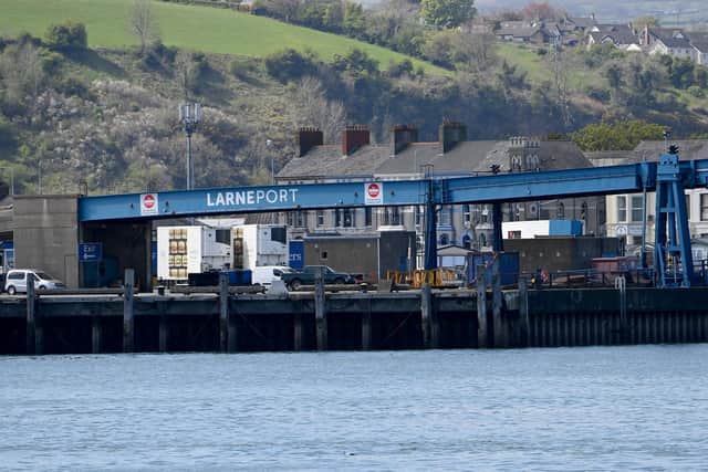 The port of Larne where many of the checks on goods arriving from GB are carried out