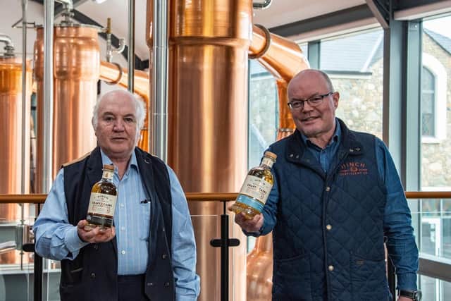 Terry Cross, chairman, and Michael Morris, commercial director at Hinch Distillery in Co Down