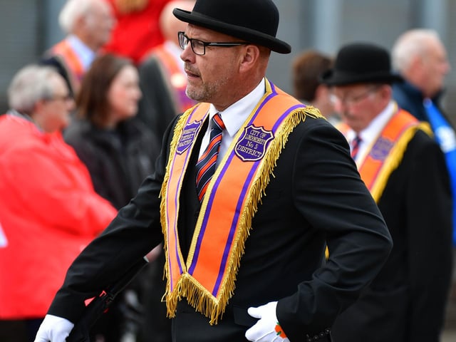 The Twelfth celebrations in Coleraine, hosted by Macosquin District LOL No. 8 parade though the town. Visiting districts to Coleraine include City of Londonderry Grand Orange Lodge; Coleraine District LOL No. 2; and Limavady District LOL No. 6.
