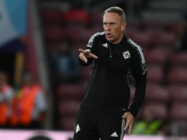 Kenny Shiels, pictured as manager of Northern Ireland Women during the Euro 2022 finals, has returned to the game with a position at Irish League club Moyola Park. (Photo by Ben Stansall/AFP)