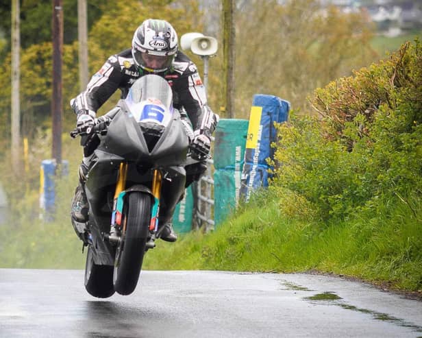 Michael Dunlop in action at the Cookstown 100 in Co Tyrone on his MD Racing Triumph. Picture: Ryan Crooks/Hi Cam Images