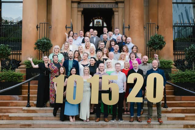 Staff from leading hospitality group, Beannchor came together to celebrate milestone long service tenures. The group, which employs over 450 people, across its estate of popular hotels, restaurants and bars, celebrated almost 80 of long-serving staff that have been with the business for more than a decade at a special event in The Merchant Hotel, Belfast recently