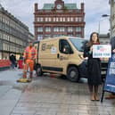 Wrapping up the Clean for Christmas campaign in Belfast City Centre were clean team member Eoin Bigley, Eimear McCracken, operations manager Belfast One and Paul McReynolds, operations manager McQuillan Companies