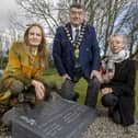 Author Martina Devlin, Mayor Alderman Noel Williams and Councillor Maeve Donnelly