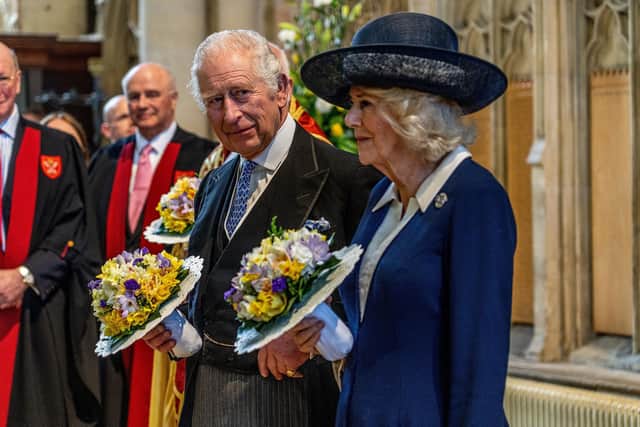 King Charles III and the Queen Consort attending the Royal Maundy Service at York Minster earlier this month. Unionists say that Michelle O'Neill's decision to attend his coronation next month means that nationalists should unblock celebrations at council levels across NI.