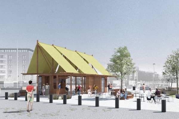 Queens Quay Kiosk Part of Waterfront Regeneration Maritime Belfast Trust is searching for an operator with the ‘right blend of taste, quality, products and commercial acumen’ to start trading this summer at a new kiosk on Belfast’s waterfront. Pictured is a CGI of the amazing business opportunity