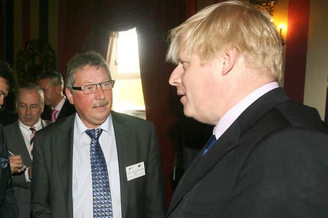 Sammy Wilson MP with the former prime minister Boris Johnson. Boris took them and the rest of us to the cleaners. In the absence of a statement showing otherwise, Sammy Wilson in effect agreed with Boris's proposal for an Irish Sea Border