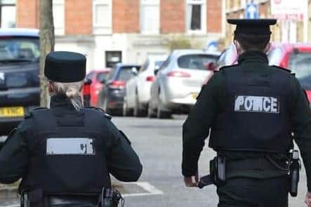 PSNI officers on foot patrol in Belfast