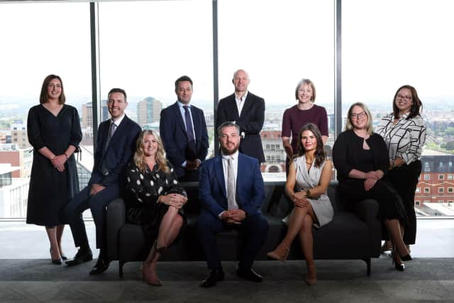 Leading Northern Ireland law firm, Tughans has grown its team in Belfast with four new hires and nine senior promotions, including two new partners. Pictured are Patrick Brown, Tughans managing partner with the firm’s nine new senior promotions