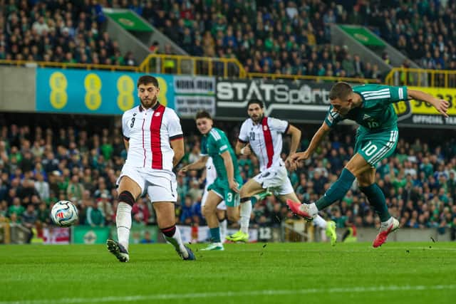 Northern Ireland's Jamie Donley has been in fine form for Luton Town. (Photo by Paul Faith / AFP via Getty Images)