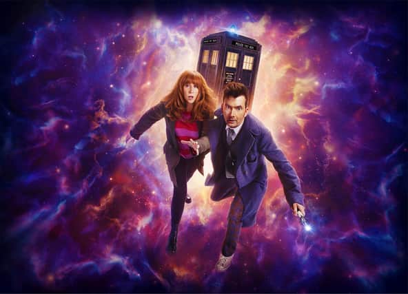 The Doctor (David Tennant) and Donna Noble (Catherine Tate) during a new trailer for the 60th anniversary specials of Doctor Who.