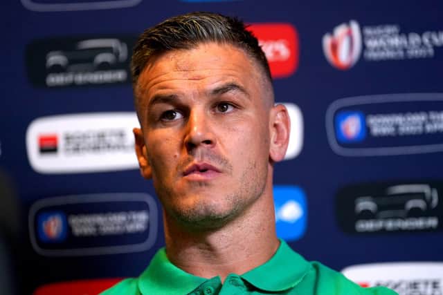 Ireland's Johnny Sexton during a team announcement at the Mercure Bordeaux Chateau Chartrons, Bordeaux. PIC: David Davies/PA Wire