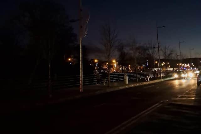 Newry's Merchants Quay during a 'blackout'. Photo by Newry.LN