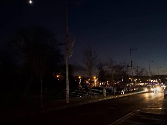 Newry's Merchants Quay during a 'blackout'. Photo by Newry.LN