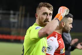 Cliftonville's Nathan Gartside following Irish Cup success over Coleraine
