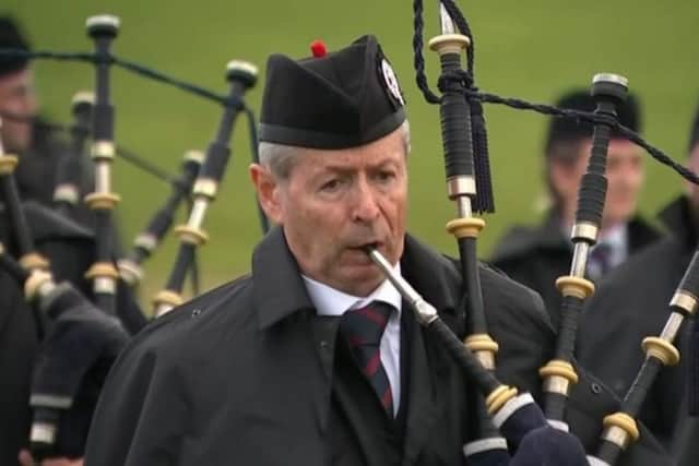 Dr Richard Parkes of Field Marshall Montgomery Pipe Band at 2023 World Championships - Ulster-Scots Agency Facebook page