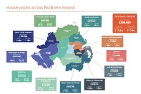 Northern Ireland property portal, PropertyPal, has released its quarterly report highlighting insights and trends shaping the Northern Ireland housing market over Q2 of 2023. Pictured is an update on the average house prices across Northern Ireland
