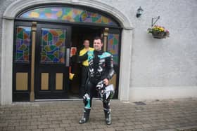 Michael Dunlop celebrates his 'Race of Legends' victory with a pint. Picture: Martin McCormick/Red Shed