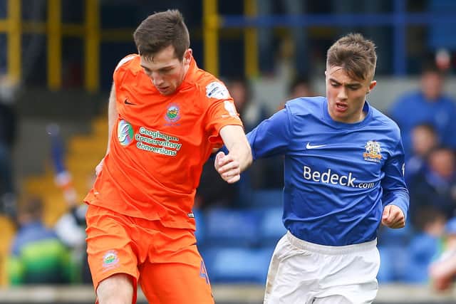 Alex McIlmail in action for Glenavon against Linfield in April 2016. PIC: William Cherry/Presseye