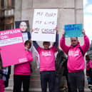 Campaigners protest outside Parliament in Westminster, London, ahead of a debate in the House of Commons on assisted dying Photo: Jordan Pettitt/PA Wire