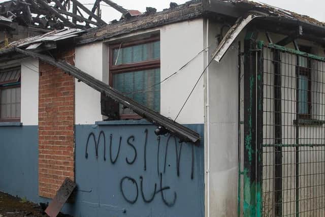 The police have said an arson attack on a licenced premises is being investigated as a racially-motivated hate crime.