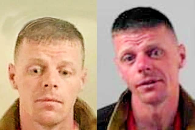Images of prisoner Glen Allen; the public should report any sightings of him to police, and should not approach him