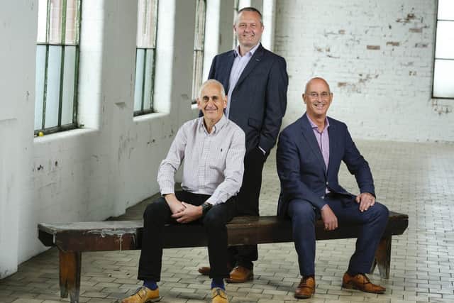 Pictured are James Spencer, director of acquisitions, Jeremy Biggerstaff, new managing director and Ken Montgomery, executive chairman and founder of Pinnacle. Jeremy's  appointment comes as the Belfast firm, now celebrating its 30th year of business, continues to realise ambitious plans for growth