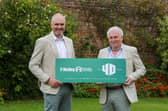 Forty years ago, Co. Londonderry entrepreneur Pat McVey left school to train as a welder, eventually starting a small business buying, selling, and refurbishing second-hand mobile buildings. Pictured is P McVey Building Systems founder Pat McVey and director Adrian McVey at Ballyscullion Park